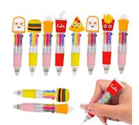 Lot de 10 stylos à encre gel - 4 couleurs - Mécanisme à pression - Avec boutons individuels - Anti-taches - Poignée ergonomique - Pour écrire en douceur, prendre des notes, faire un journal, marquer