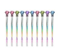 Lot de 10 stylos à encre gel arc-en-ciel avec gros diamants colorés pour étudiants