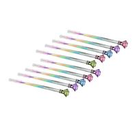 Lot de 10 stylos à encre gel arc-en-ciel multicolores gros diamants néons Fournitures scolaires de bureau pour esquisses écriture