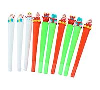 Lot de 10 stylos à encre gel de Noël à pointe aiguille de 0,38 mm à séchage rapide pour écrire, prendre des notes, journal, fournitures scolaires, stylos de Père Noël ergonomiques