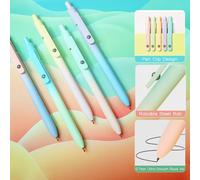 Lot De 10 Stylos À Encre Gel Noire Pour Femme, Pointe Moyenne De 0,7 Mm, Stylos D'écriture Lisses Avec Poignée En Silicone, Série Haut De Gamme Rétractables Avec Clip En Métal Pour Journal