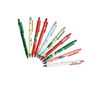 Lot de 10 stylos à encre gel rechargeables de 0,5 mm à séchage rapide sur le thème de Noël pour écrire les vacances