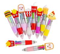 Lot de 10 stylos à encre gel rétractables 4 couleurs, encre anti-taches avec prise en main ergonomique, écriture lisse, parfaits pour un journal, la prise de notes, la signature, 9,5 cm multicolore