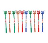 Lot de 10 stylos à encre gel sur le thème de Noël - Séchage rapide - Paillettes scintillantes - 0,5 mm - Prise en main confortable - Pour écrire, journal, écriture lisse