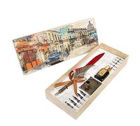 Lot de 10 stylos à plume rétro portables pour calligraphie avec tige de bouteille/10 pointes de stylo, cadeau d'affaires