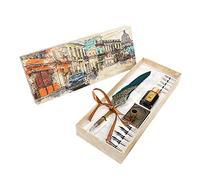 Lot de 10 stylos à plume rétro portables pour calligraphie avec tige de bouteille/10 pointes de stylo, cadeau d'affaires
