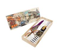 Lot de 10 stylos à plume rétro portables pour calligraphie avec tige de bouteille/10 pointes de stylo, cadeau d'affaires