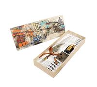 Lot de 10 stylos à plume rétro portables pour calligraphie avec tige de bouteille/10 pointes de stylo, cadeau d'affaires