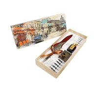 Lot de 10 stylos à plume rétro portables pour calligraphie avec tige de bouteille/10 pointes de stylo, cadeau d'affaires