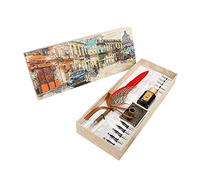 Lot de 10 stylos à plume rétro portables pour calligraphie avec tige de bouteille/10 pointes de stylo, cadeau d'affaires