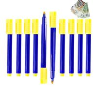 Lot de 10 stylos détecteur de faux billets - Pour dollars américains, euros, livres, yen, won et bien plus encore - Largement utilisé dans les banques, les kiosques de journaux, les magasins de