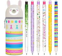 Lot De 10 Stylos Gel Effaçables Avec Encre Thermosensible,Gamme De Couleurs D'encre Et De Motifs De Baril, Pointe De 0,7 Mm,Licorne,Hippopotame,Papillon,Corgi,Tigre,Girafe,Ours En Sonnette De Vélo