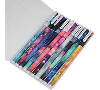 Lot de 10 Stylos roller à encre gel noire, modèle avec galaxie, ciel étoilé, pointe de 0,38 mm, parfaits pour le scrapbooking, le coloriage, le griffonnage, les croquis et les loisirs créatifs