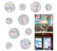 Lot de 10 Suncatcher Sticker,Anti Collision Arc-en-Ciel Fenêtre,Suncatcher Sticker Fenetre,Anti-collision Statique arc-en-ciel,Rainbow Prism Autocollant en Verre,Non adhésifs,pour Fenêtres Verre