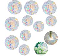 Lot de 10 Suncatcher Sticker, Autocollants de Fenêtre Arc-en-Ciel Anti-Collision Oiseaux, Attrape Soleil Sticker Rainbow Prism Autocollant en Verre Statique Cling pour Cuisine Salle à Manger Chambre
