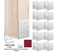 Lot de 10 Support de Poteau Bois -VEVOR-152x152 mm Base d'Ancrage de Poteaux-pour Rambarde, Main Courante