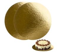 Lot de 10 Supports à Gâteaux Ronds 15cm Ø | Carton Réversible Doré | Socle Gâteau Parfaites pour Pâtisserie, Tarte et Biscuits | 1 mm d'épaisseur | Fabriqués en Europe