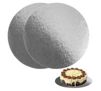 Lot de 10 Supports à Gâteaux Ronds 30cm Ø | Carton Réversible Argent | Socle Gâteau Parfaites pour Pâtisserie, Tarte et Biscuits | 1 mm d'épaisseur | Fabriqués en Europe