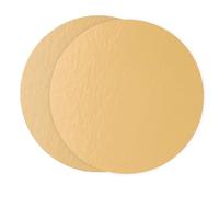 Lot de 10 Supports à Gâteaux Ronds Très Fins 30cm Ø | Carton Réversible Doré Mat | Socle Gâteau Parfaites pour Pâtisserie, Tarte et Biscuits | 0,06 mm d'épaisseur | Fabriqués en Europe