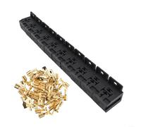 Lot de 10 supports de base de relais, 30 A-80 A 5 broches pour connecteurs de relais avec 50 bornes de 6,3 mm, support de boîtier de relais de voiture et camion