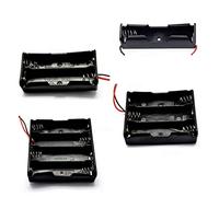 Lot de 10 supports de batterie en plastique pour batterie 1/2/3/4 x Série 18650 / parallèle 3,7 V (piles non incluses), noir