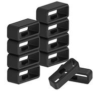 Lot de 10 supports de bracelet de montre compatibles avec Garmin Vivoactive 3/Forerunner 645 245/Venu/Vivomove/Fenix 6S/Fenix 5S Band Keeper, fermoir de rechange en silicone de 20 mm (noir)