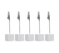 Lot de 10 supports de carte en bois Bloc crocodile avec mémos rappels blancs