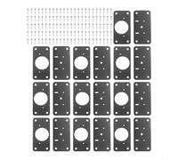 Lot de 10 supports de réparation de charnière pour armoire, tiroir, meubles, plaque de renfort en acier inoxydable pour utilisation sur panneau de bois (10 pièces - A + B)