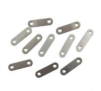 Lot de 10 supports de réparation plats droits en acier inoxydable pour fixation et renforcement robustes dans les meubles et les projets de construction (56 x 16 mm)