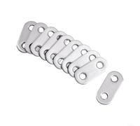 Lot de 10 supports de réparation plats et droits en acier inoxydable pour fixation des coins résistants à la rouille Finition brossée pour la construction et la réparation à domicile (47 x 16 mm)