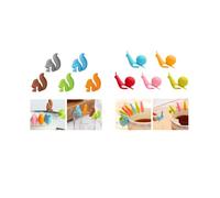 Lot de 10 supports de sachets de thé en silicone pour sachets de thé mignons en forme d'animal coloré pour marqueurs de tasse et de tasses, formes d'escargot et d'écureuil