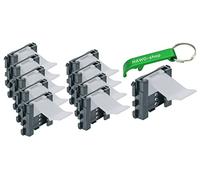 Lot de 10 supports de socle pour ouverture de 16 mm + outil de fixation 3 en 1 - Pince de socle - Support de socle à ressort - Burger - Format de construction Nolte Wellmann Rotpunkt Holtkamp HÄFELE