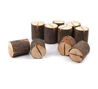 Lot de 10 supports de table rustiques en bois pour marque-place, nom, menu, support de table