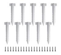 Lot de 10 supports de traverses de chemin de fer - Piquets robustes pour bordure d'allée de jardin - Supports de traverse de chemin de fer en bois pour paysage, pelouse, allée