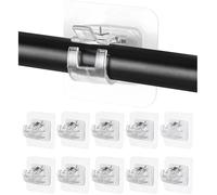 Lot de 10 supports de tringle à rideaux sans perçage - 6 x 6 cm - Fixation adhésive - PVC - Convient pour la cuisine, la chambre,