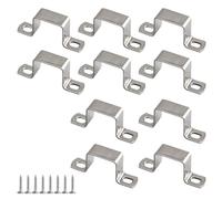 Lot de 10 supports de tuyau carrés en forme de U 25 x 25 mm en acier inoxydable 304 livrés avec vis autotaraudeuses en acier inoxydable