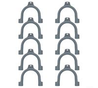 Lot de 10 supports de tuyau de vidange en plastique en forme de U pour lave-vaisselle et machine à laver, accessoires gris