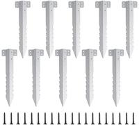 Lot de 10 supports pour traverses de chemin de fer, piquets robustes pour bordure de jardin, allée ou bordure de jardin en métal, idéal pour les lits surélevés, les bordures d'allée ou de chemin