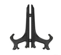 Lot de 10 supports réglables en plastique transparent pour assiettes et bols, parfaits pour présenter de la vaisselle (noir)