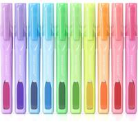 Lot De 10 Surligneurs Pastel Mignons, Couleurs Assorties, Pointe Biseautée Douce, Vue À Encre Claire, Ensemble De Surligneurs Esthétiques Pour L'organisation, Le Coloriage Et Les[Z445]