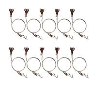 Lot de 10 systèmes de suspension pour photos - Câble en acier inoxydable de 1 m avec boucle, crochets réglables pour photos murales, expositions, galerie d'art, charge maximale de 29,9 kg