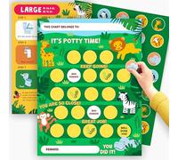 Lot de 10 tableaux d'apprentissage de la propreté pour tout-petits garçons - Tableau de récompense pour l'apprentissage de la propreté des enfants - Tableau d'autocollants de la jungle - Tableau à