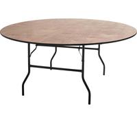 lot de 10 tables rondes pliantes en bois, 170 cm, 10 places bois - Oviala