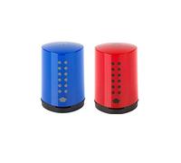 Lot de 10 taille-crayons Mini Grip 2001 avec trou simple présentoir Bleu/rouge