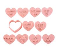 Lot de 10 tampons à biscuits « I Love You » en plusieurs langues pour fêtes d'anniversaire, cadeaux de pâtisserie