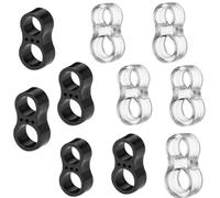 Lot de 10 tampons de poignée de porte, protections transparentes et flexibles pour protéger les murs et arrêter les dommages au mur (forme de 8, noir et transparent)