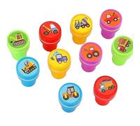 Lot de 10 tampons en forme de camion de chantier pour enfants pour la motivation des devoirs en classe, la fabrication de cartes de récompense, carnet de notes, journal, récompense de salle de classe
