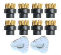Lot de 10 tampons vapeur et brosse ronde, compatibles avec les accessoires de nettoyeur vapeur triangulaire Dupray, lavables et réutilisables