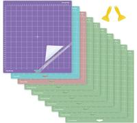 Lot de 10 tapis de découpe pour Cricut Maker, 30,5 x 30,5 cm, avec 2 grattoirs pour Cricut Explore Air Series et accessoires de cricut, gravure, peinture, topographie