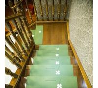 Lot de 10 tapis de marches d'escalier phosphorescents, antidérapants, autocollants pour marches en bois, réutilisables, pour enfants, personnes âgées, animaux domestiques, café, 70 x 22 x 4,5 cm, vert